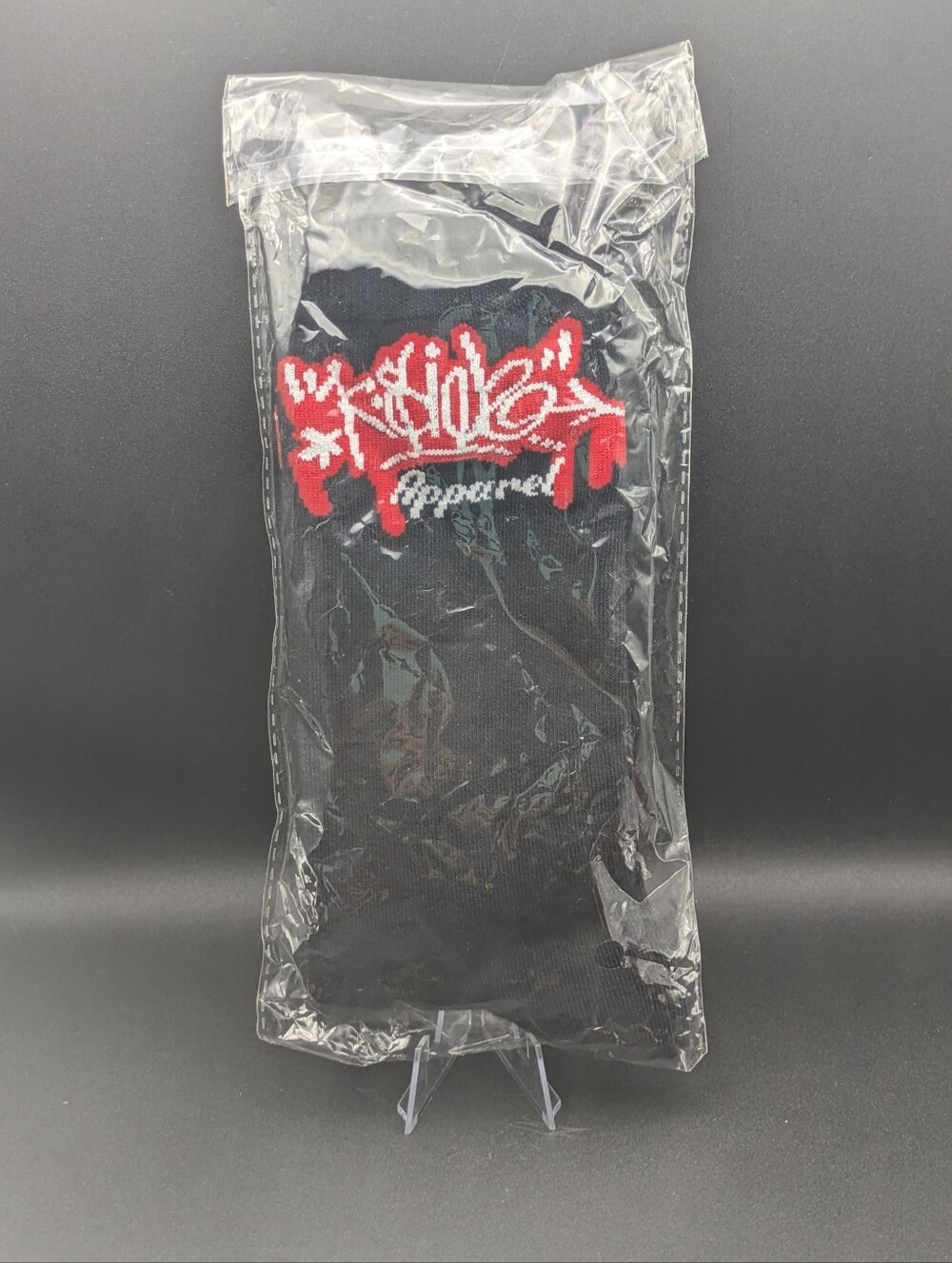 Kidrobot Apparel Socks Rare Limited Unworn Black & Red Logo Thigh High Long